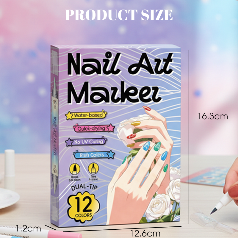 🌸 50% OFF NOW! 🌸Dual-Tip Nail Art Marker Pen Set