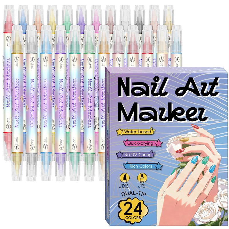 🌸 50% OFF NOW! 🌸Dual-Tip Nail Art Marker Pen Set