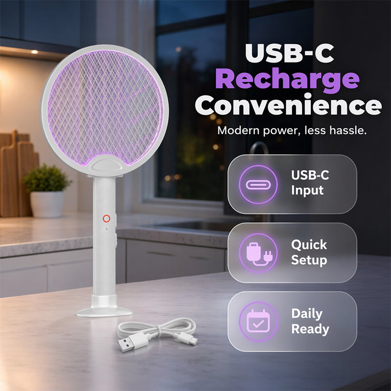 ⏰2-in-1 Rechargeable Electric Fly Swatter