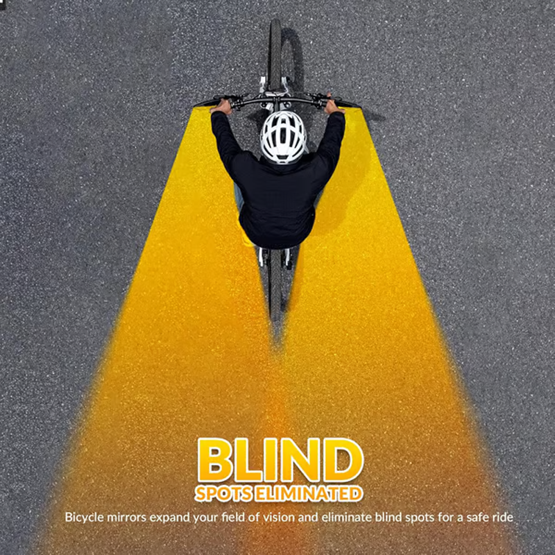 💥360° Rotatable Bicycle Rearview Mirror – Shock-Absorbing Arm, Weather-Resistant, Universal Mount 🛡️