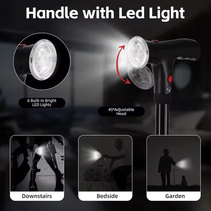 📢50% Off Now！🦯 Multifunctional Folding Cane – Safe Steps, Day & Night ⏰