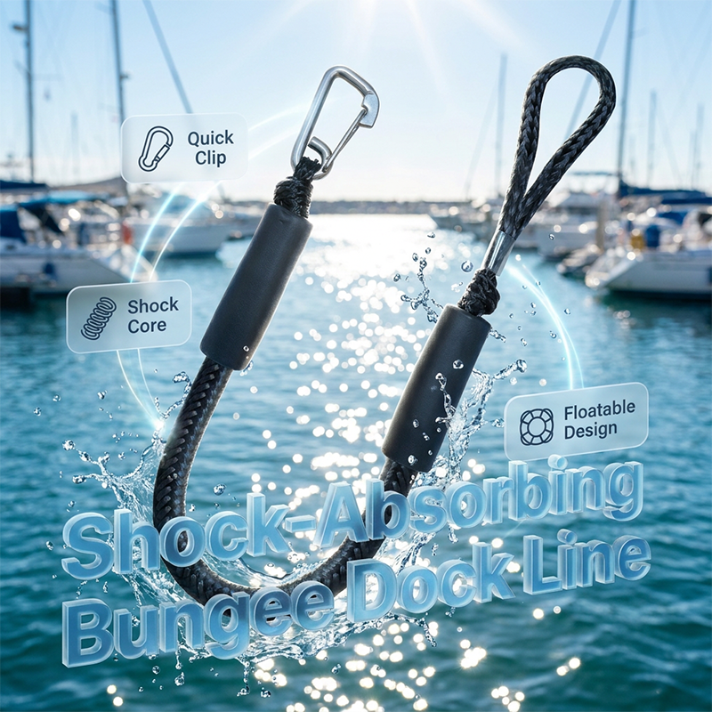 Heavy-Duty Bungee Dock Lines with Stainless Steel Clip🛥️