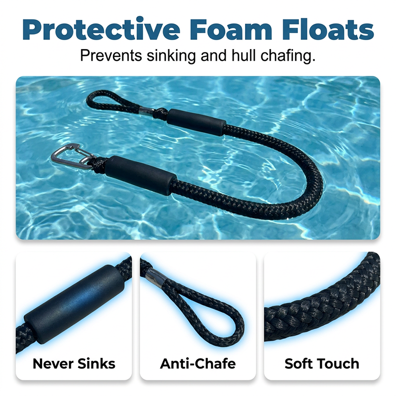 Heavy-Duty Bungee Dock Lines with Stainless Steel Clip🛥️