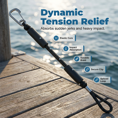 Heavy-Duty Bungee Dock Lines with Stainless Steel Clip🛥️