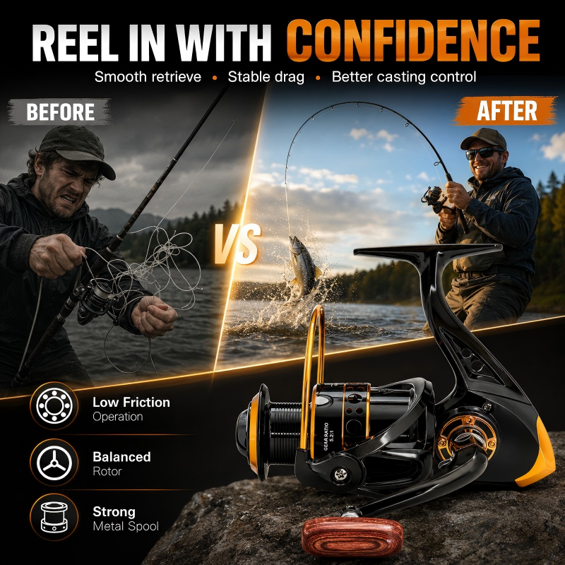 [⏰ All-Time Low Price—Today Only!] 🌀🎣 Baitrunner Spinning Reel—Dual Brake System, Quiet, Sturdy and Durable, Suitable for Predatory and Non-Predatory Fish. 💪