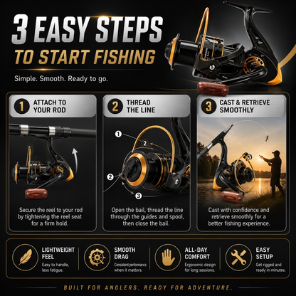 [⏰ All-Time Low Price—Today Only!] 🌀🎣 Baitrunner Spinning Reel—Dual Brake System, Quiet, Sturdy and Durable, Suitable for Predatory and Non-Predatory Fish. 💪