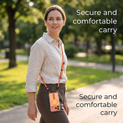 MagSafe Smartphone Case with Detachable Crossbody Neck Lanyard Strap