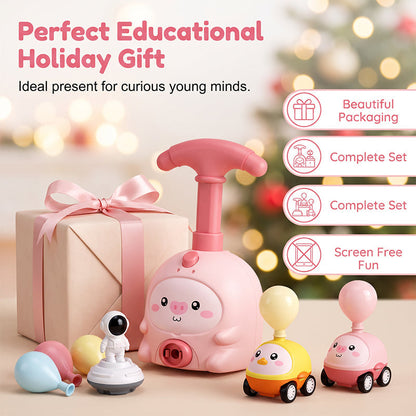 Balloon-Powered Launcher Car Toy Set for Kids