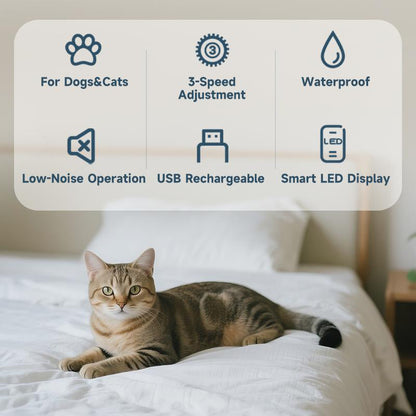 ✂️ 50% off – Quiet Pet Groomer – rechargeable, powerful, and versatile – ideal for dogs and cats 🐾