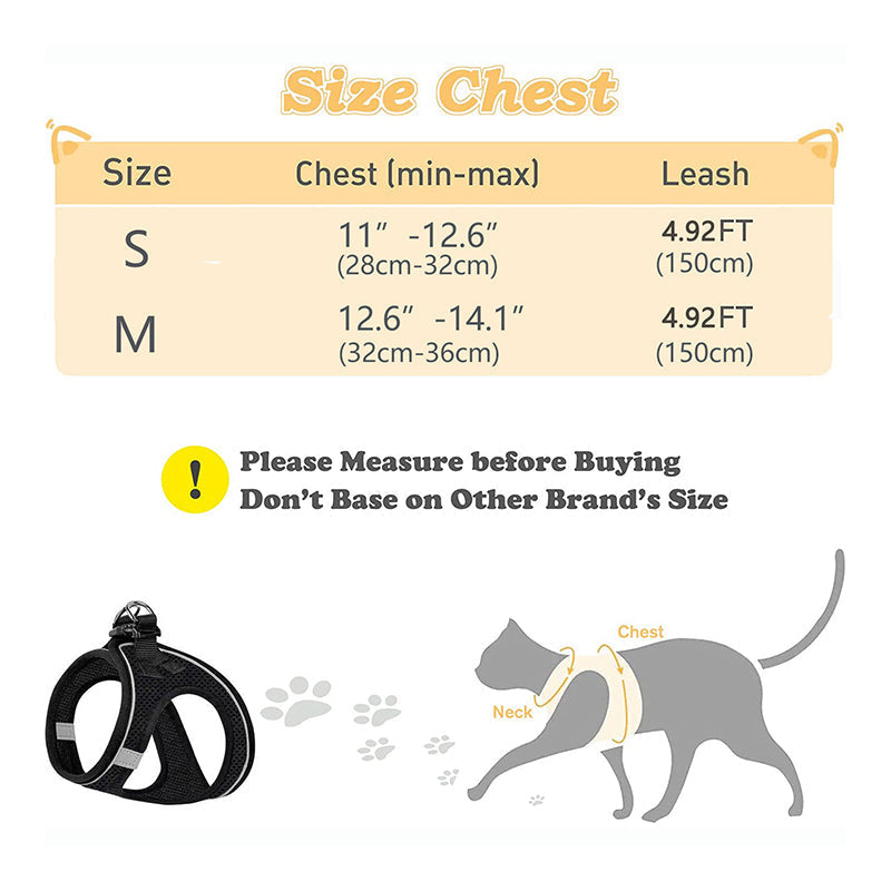 Reflective Mesh Harness and Leash Set for Cats & Small Dogs