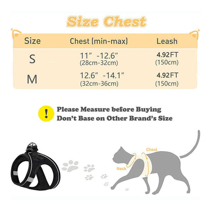 Reflective Mesh Harness and Leash Set for Cats & Small Dogs