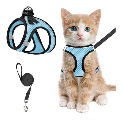 Reflective Mesh Harness and Leash Set for Cats & Small Dogs