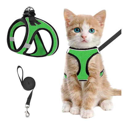 Reflective Mesh Harness and Leash Set for Cats & Small Dogs