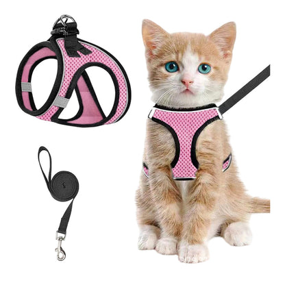 Reflective Mesh Harness and Leash Set for Cats & Small Dogs
