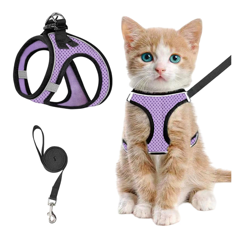 Reflective Mesh Harness and Leash Set for Cats & Small Dogs