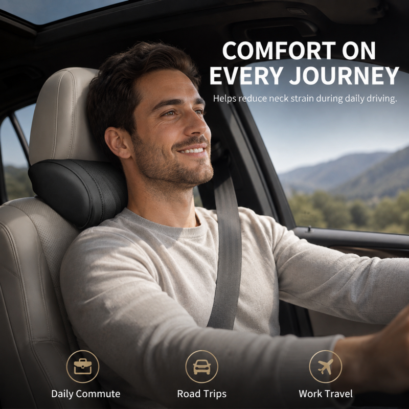 Premium Car Seat Headrest & Lumbar Support Cushion