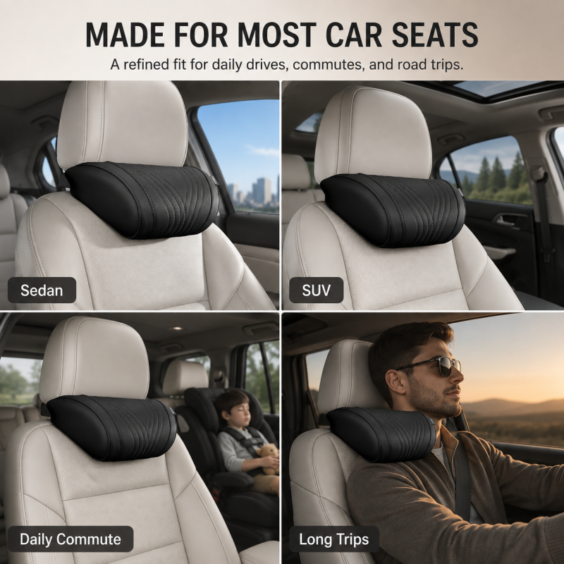 Premium Car Seat Headrest & Lumbar Support Cushion