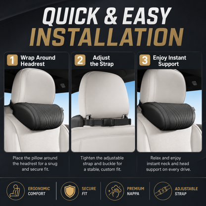 Premium Car Seat Headrest & Lumbar Support Cushion