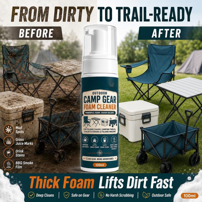 🏕️ Portable Camping Equipment Cleaner for Mud, Grease, and Spills