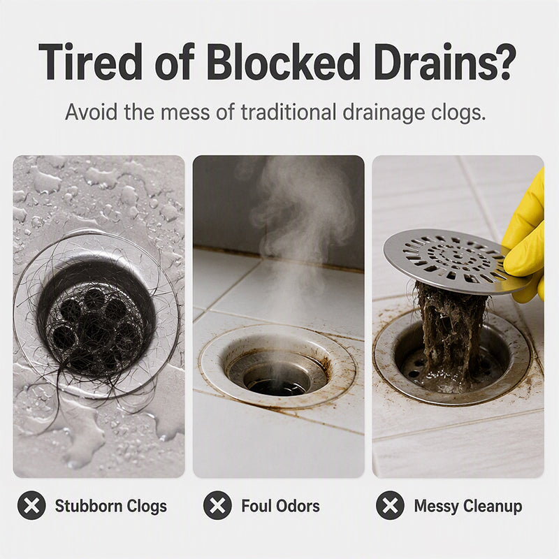 Silicone Floor Drain Cover Hair Catcher for Bathroom & Kitchen