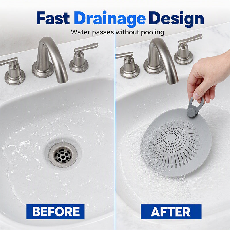 Silicone Floor Drain Cover Hair Catcher for Bathroom & Kitchen