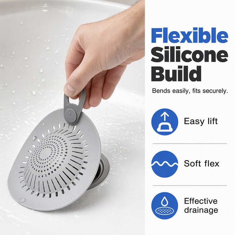 Silicone Floor Drain Cover Hair Catcher for Bathroom & Kitchen