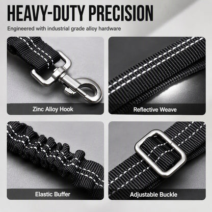 🥳2026 TOP PICK🥳 Reflective Elastic Pet Seat Belt – Heavy-Duty Nylon, 360° Rotating Hook, Anti-Corrosion – Reduces Pet Stress on Long Drives! 🚗💨
