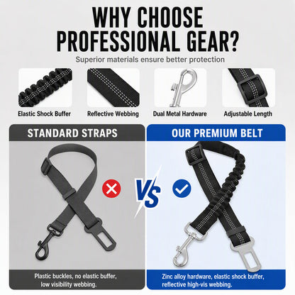 🥳2026 TOP PICK🥳 Reflective Elastic Pet Seat Belt – Heavy-Duty Nylon, 360° Rotating Hook, Anti-Corrosion – Reduces Pet Stress on Long Drives! 🚗💨