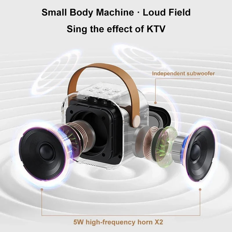Mini Karaoke Machine for Kids with Wireless Microphones