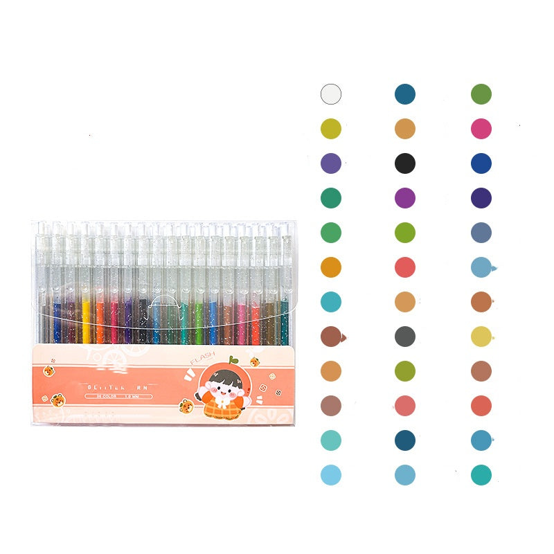 Retractable Glitter Gel Pen Set for Journaling & Drawing