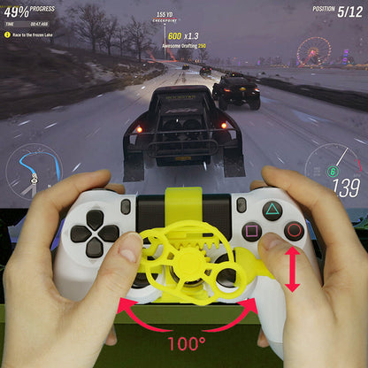 🏆🎮50% OFF NOW! PC Racing Gamepad Steering Wheel, Mini 3D Printing Racing Wheel Auxiliary Controller Attachment Compatible for Game Controllers, Improve Simulation Driving Gaming Experience