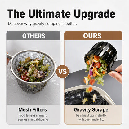 Gravity Scrape Kitchen Sink Strainer Basket