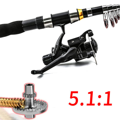 🎣 Complete Travel Fishing Gear Set‑Telescopic Fiberglass Rod with Storage Bag 🎒