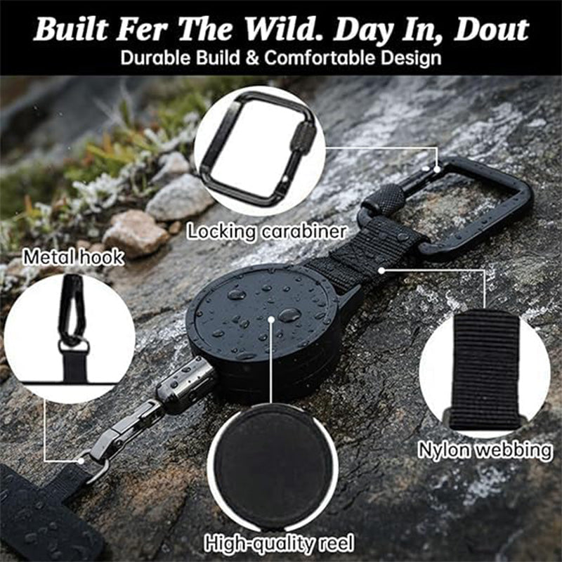 Retractable Anti-Theft Steel Cable Keychain with Bottle Opener