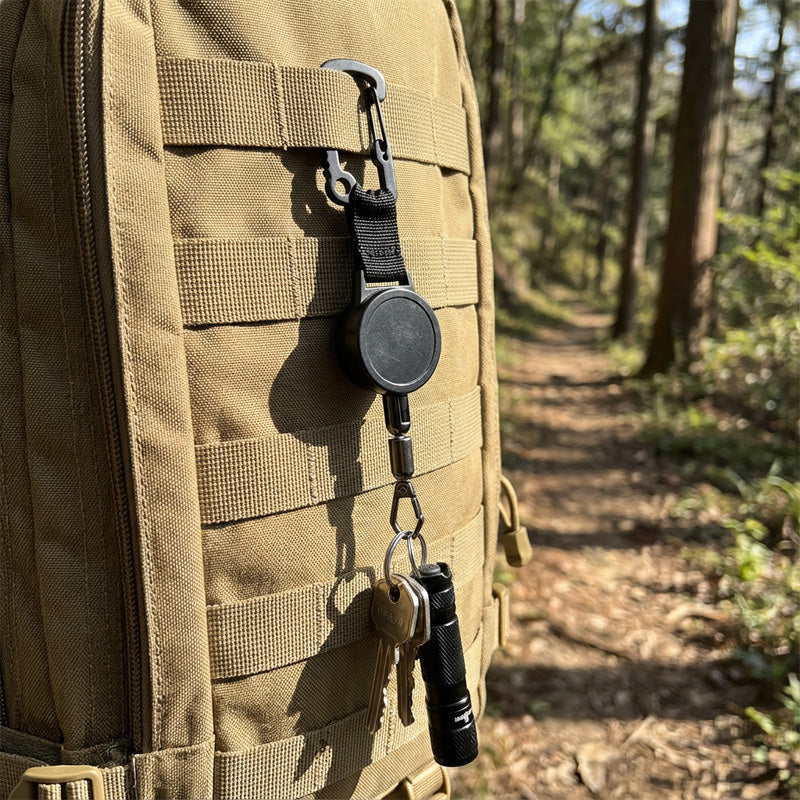 Retractable Anti-Theft Steel Cable Keychain with Bottle Opener