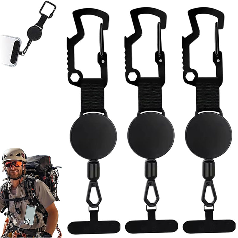 Retractable Anti-Theft Steel Cable Keychain with Bottle Opener