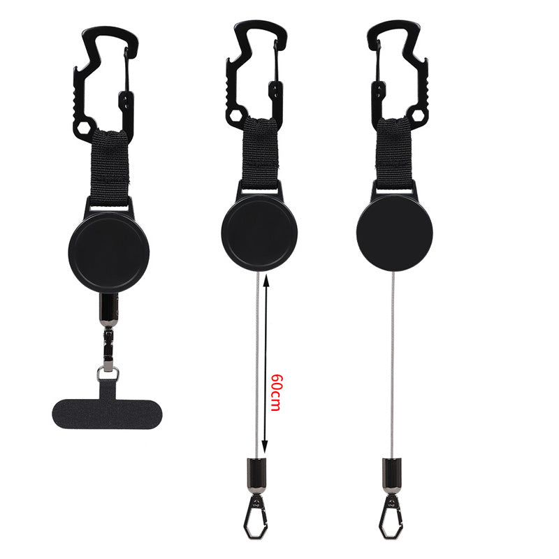 Retractable Anti-Theft Steel Cable Keychain with Bottle Opener