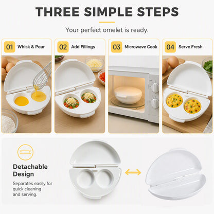 💞50K+ SOLD! 🍳Microwave Omelet Cooker – 2-in-1 makes omelets & egg cups in minutes