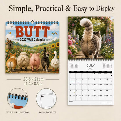 2027 Funny Animal Butt Wall Calendar
