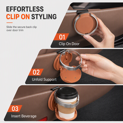 🚗🥤Foldable Car Door Drink Holder, Large Bore Multifunctional Bottle Storage Rack For Vehicle