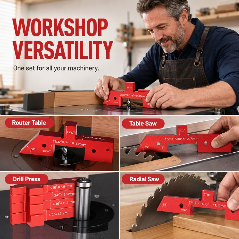 🪵 Woodworking Setup Blocks – Aluminum, high precision & quick calibration ✨