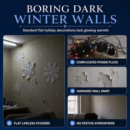 ❄️ Christmas Gift Idea – Glowing Snowflake Wall Stickers | Magical LED Winter Night Decor 🎁