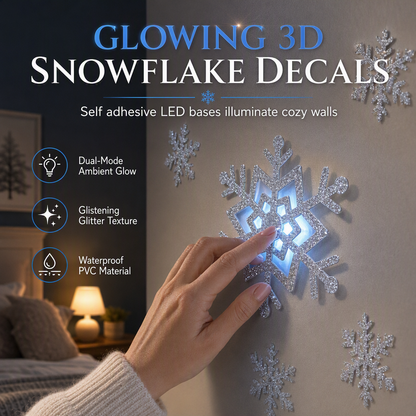 ❄️ Christmas Gift Idea – Glowing Snowflake Wall Stickers | Magical LED Winter Night Decor 🎁