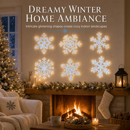 ❄️ Christmas Gift Idea – Glowing Snowflake Wall Stickers | Magical LED Winter Night Decor 🎁