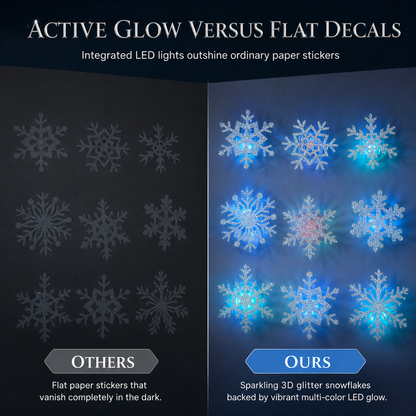 ❄️ Christmas Gift Idea – Glowing Snowflake Wall Stickers | Magical LED Winter Night Decor 🎁