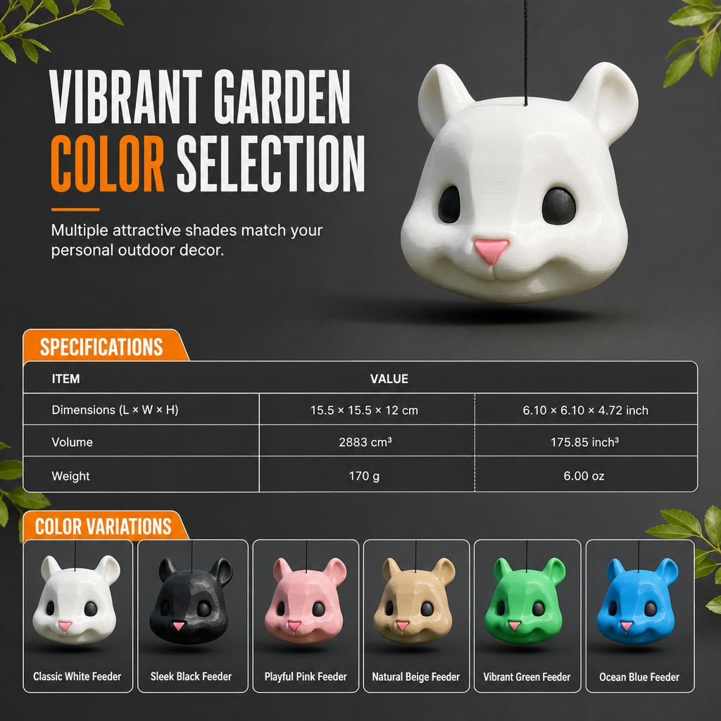 3D Printed Giant Squirrel Head Squirrel Feeder Toy