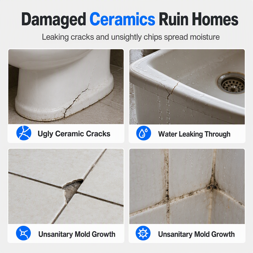 🏠 Ceramic Tile Repair Paste – Restore Cracks & Chips Easily With A DIY Waterproof Repair Solution 🛠️