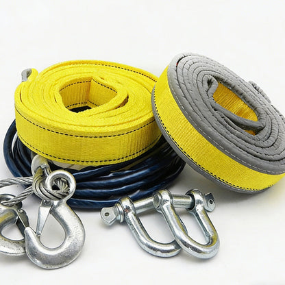 🔧 LIMITED-TIME 50% OFF! 🚗 8-Ton Tow Rope with U-Shackle Hooks – 4m, Reflective, Reinforced Loops ✨