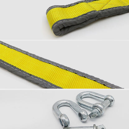🔧 LIMITED-TIME 50% OFF! 🚗 8-Ton Tow Rope with U-Shackle Hooks – 4m, Reflective, Reinforced Loops ✨