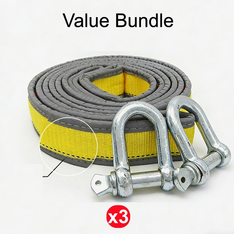 🔧 LIMITED-TIME 50% OFF! 🚗 8-Ton Tow Rope with U-Shackle Hooks – 4m, Reflective, Reinforced Loops ✨